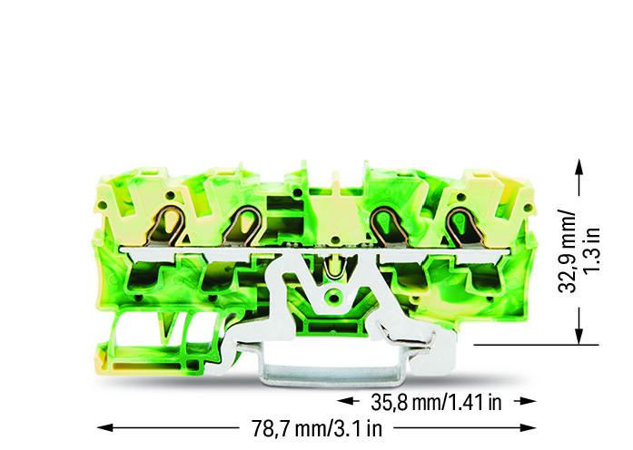 LEVER TERMINAL BLOCK, 4 POLE, 4MM, EARTH, 2004-1407 - LAPP Australia