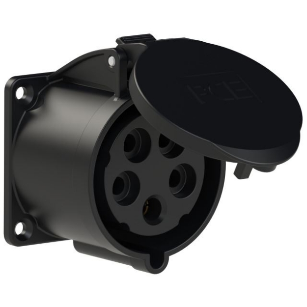 Picture of Midnight Black CEE Flanged Socket 32A 5p IP44/54