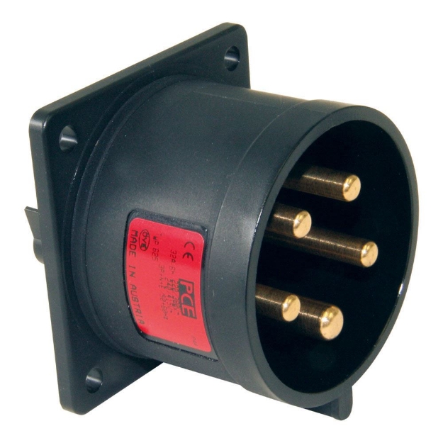 Picture of Midnight Black CEE Flanged Plug 32A 5p IP44