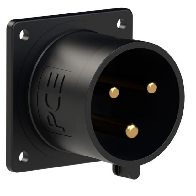 Picture of Midnight Black CEE Flanged Plug 32A 3p IP44