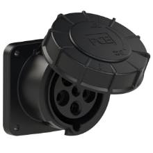 Show details for Midnight Black CEE Flanged Socket Straight 63A 5p IP67