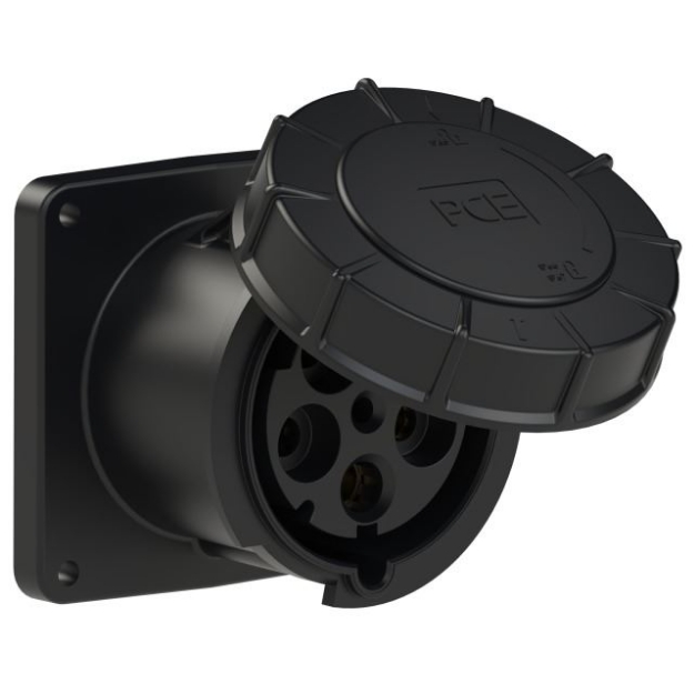 Picture of Midnight Black CEE Flanged Socket Straight 125A 5p IP67