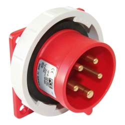 Show details for CEE Flanged Plug Straight 16A 5p IP67