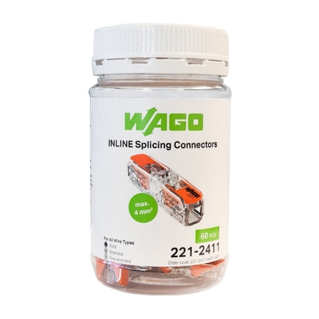 WAGO 221-412 Splicing Connector, max. 4 mm², 2-conductor