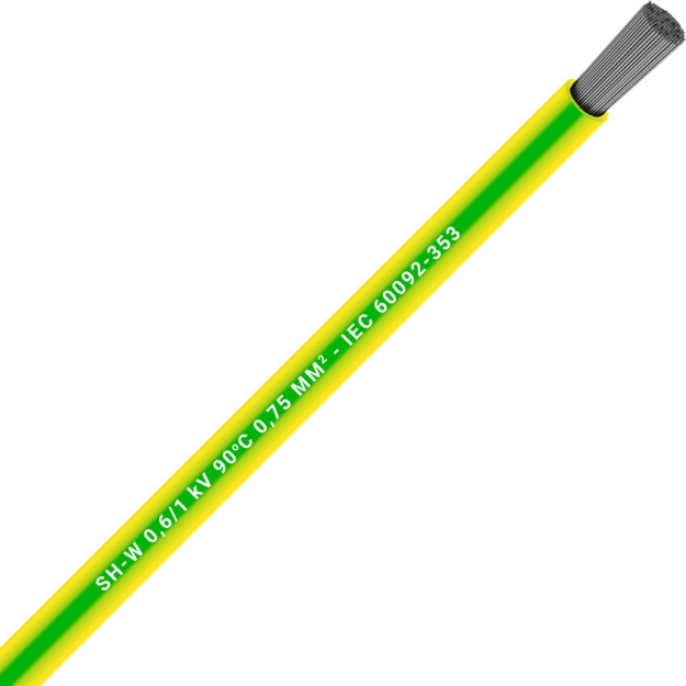 Picture of Unarmoured Single Core 1x6 Yellow/Green